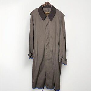 VTG Eddie Bauer Union Made Belted Trench Coat Removable Flannel Liner Sz 46L